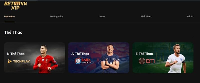 Thể thao Bet168vn.vip có nhiều kèo cược