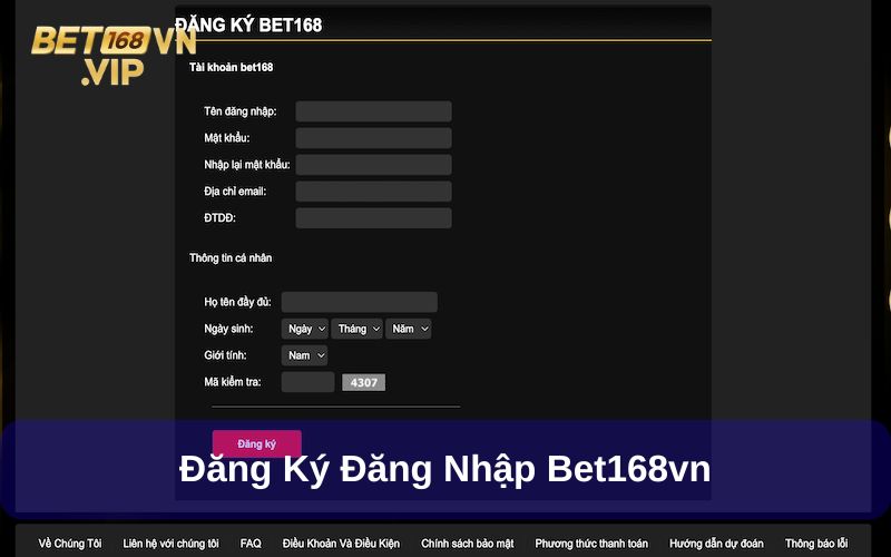 Đăng ký Bet168vn