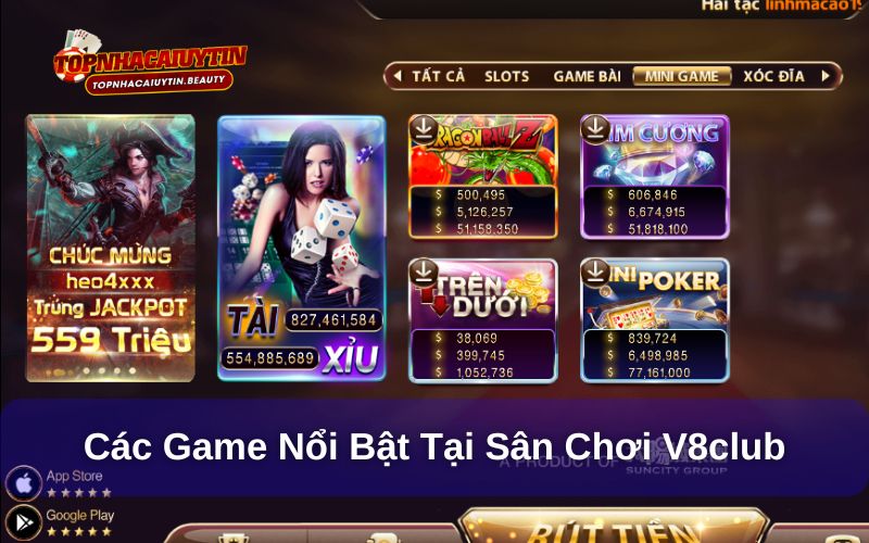 Game chơi V8Club được cập nhật liên tục