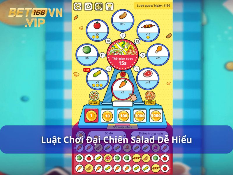 Đại Chiến Salad - Trò Chơi Quay Số Giải Trí Hấp Dẫn Tại Bet168vn 7 Luật chơi Đại chiến Salad cơ bản